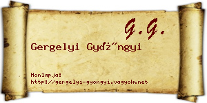 Gergelyi Gyöngyi névjegykártya
